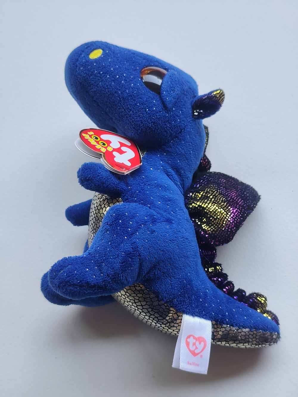 4/$50⭐️Ty Beanie Boos SAFFIRE the Blue Dragon Plush Toy 6“